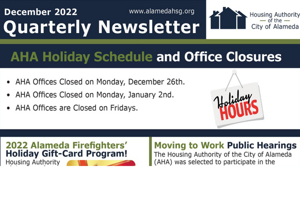 December 2022:  Newsletter for voucher program participants and residents in AHA managed units
