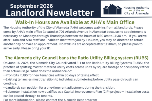 SEPTEMBER 2026:  Landlord Quarterly Newsletter